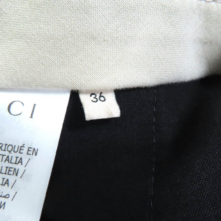素晴らしい GUCCI パンツ GG柄 センタープレス コットン ブラック コットン レディース 36 664408