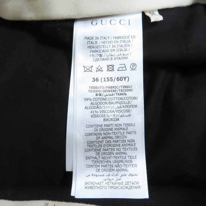 素晴らしい GUCCI パンツ GG柄 センタープレス コットン ブラック コットン レディース 36 664408