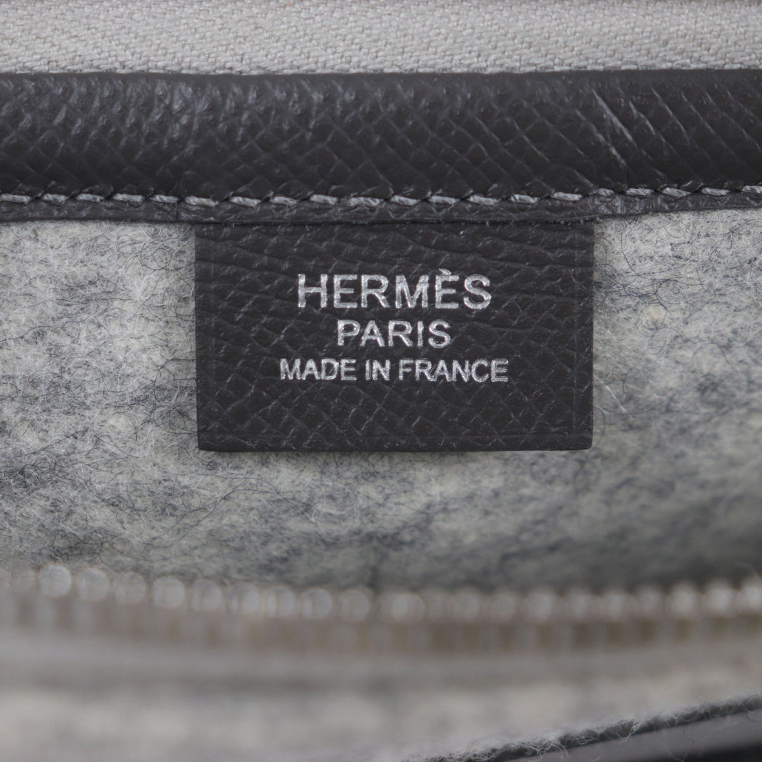 HERMES クラッチバッグ TOO DOO 29 フラットポーチ グレー フェルト メンズ
