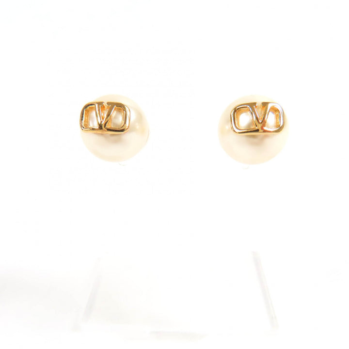 Excellent Valentino Garavani Pierce V logo signature with pearl gold Women