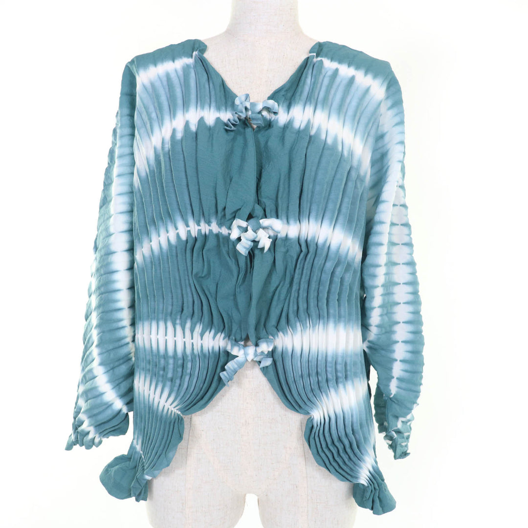 Excellent ISSEY MIYAKE cardigan Pleated long sleeves Women 2 IM12FO607