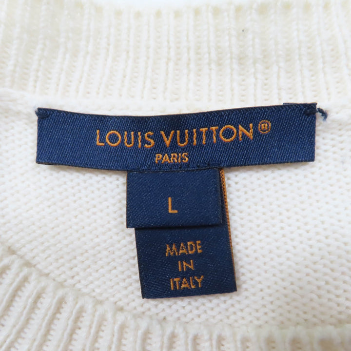 Great LOUIS VUITTON knit LOUIS 4 VUITTON long sleeve Ivory cotton Women L