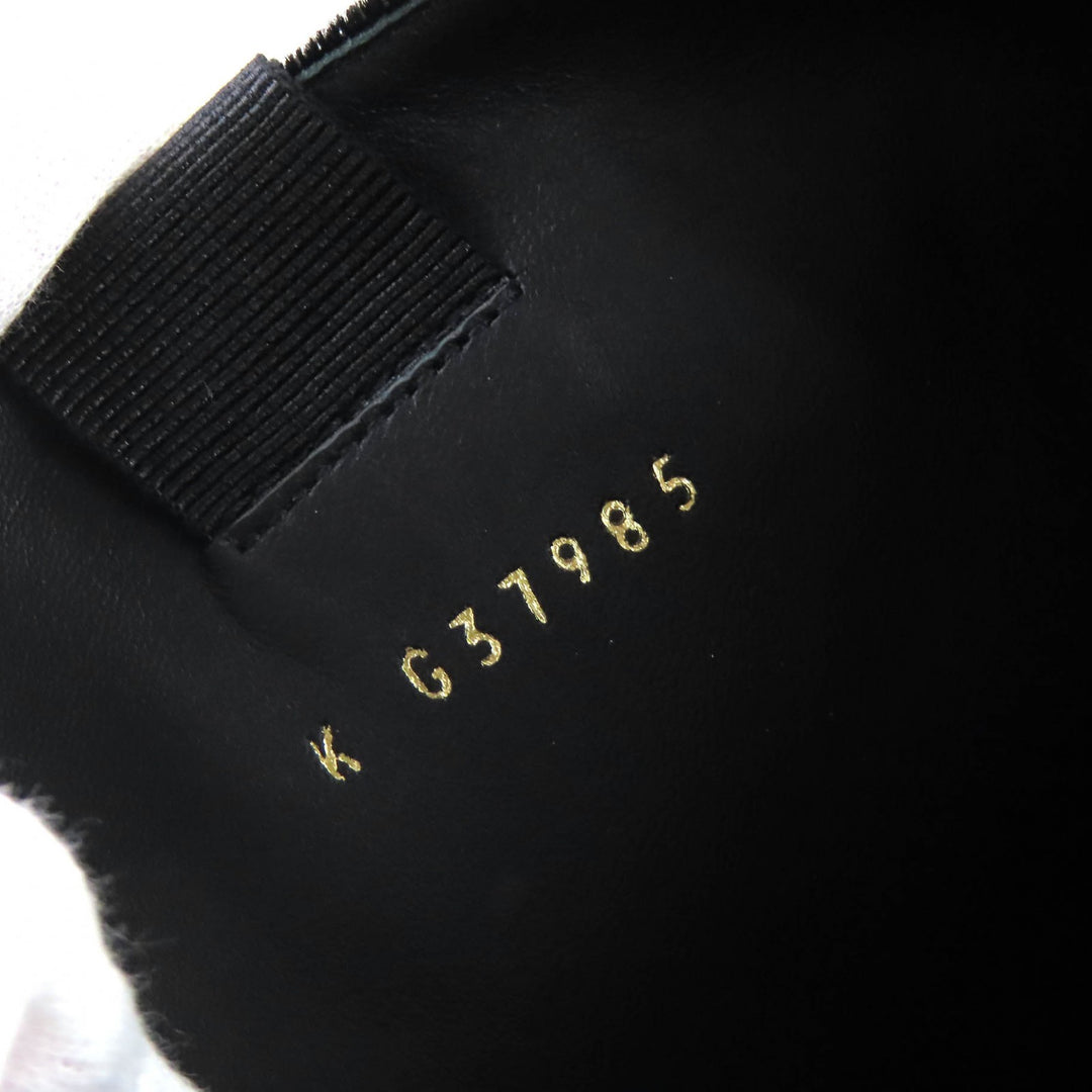 Excellent CHANEL Knee-high boots COCO Mark Velour Round Toe Long Boots 36.5 21A