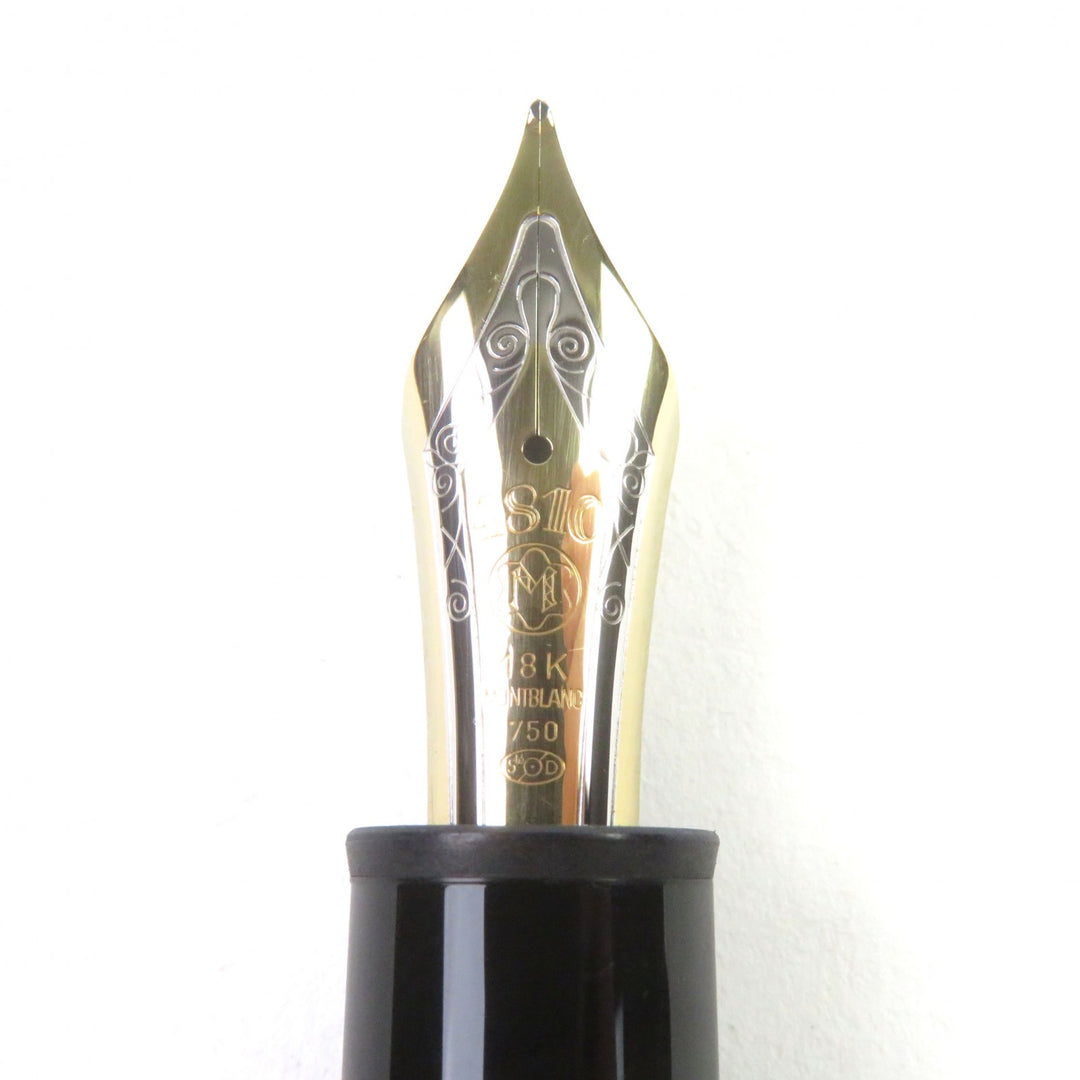 Great MONTBLANC fountain pen Meisterstck 149 White Star logo engraving 18K