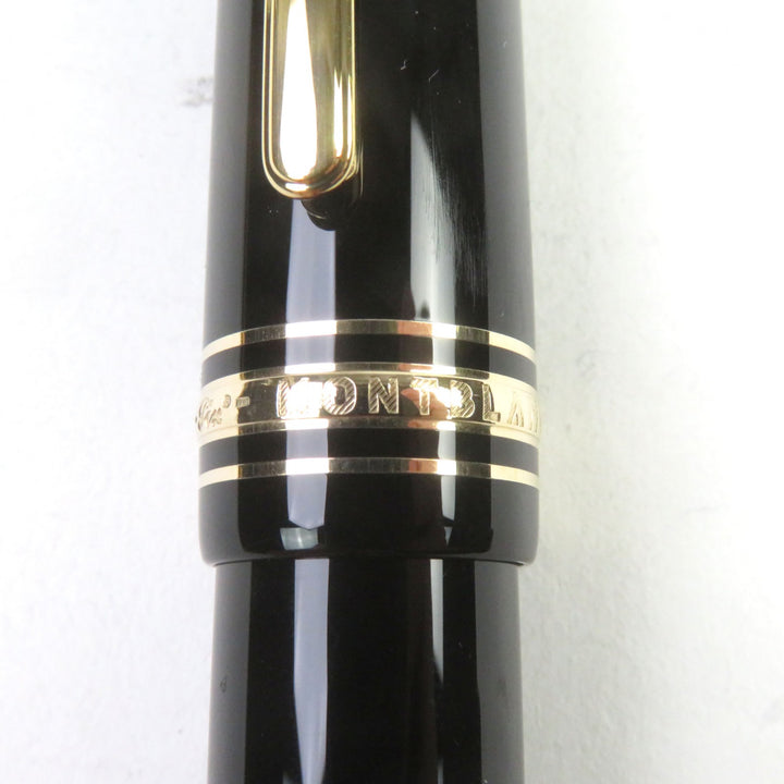モンブラン 万年筆 マイスターシュテュック 149 ホワイトスターロゴ刻印 ブラックゴールド 18K