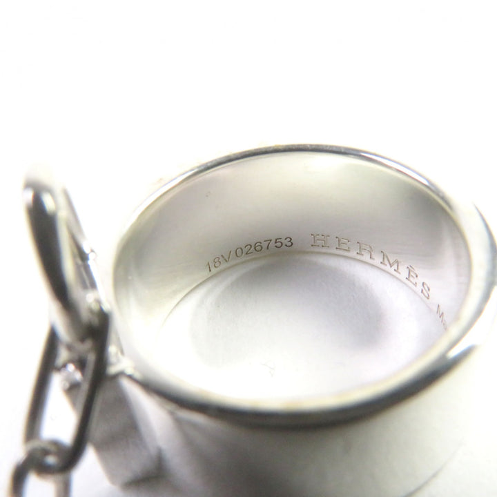 Excellent HERMES Ring Clochette Cadena Double Silver AG925 Women