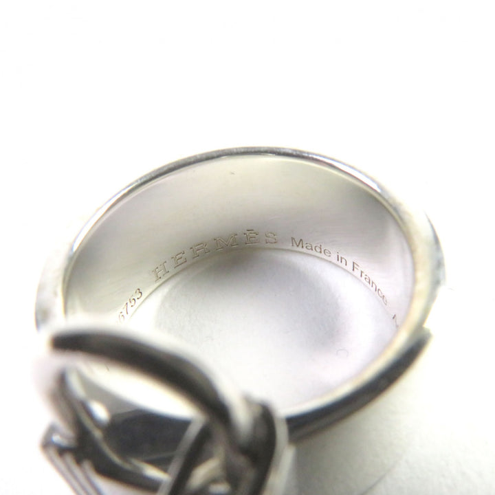 Excellent HERMES Ring Clochette Cadena Double Silver AG925 Women