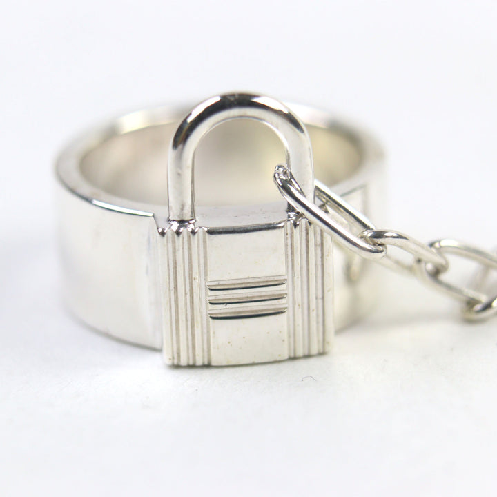Excellent HERMES Ring Clochette Cadena Double Silver AG925 Women