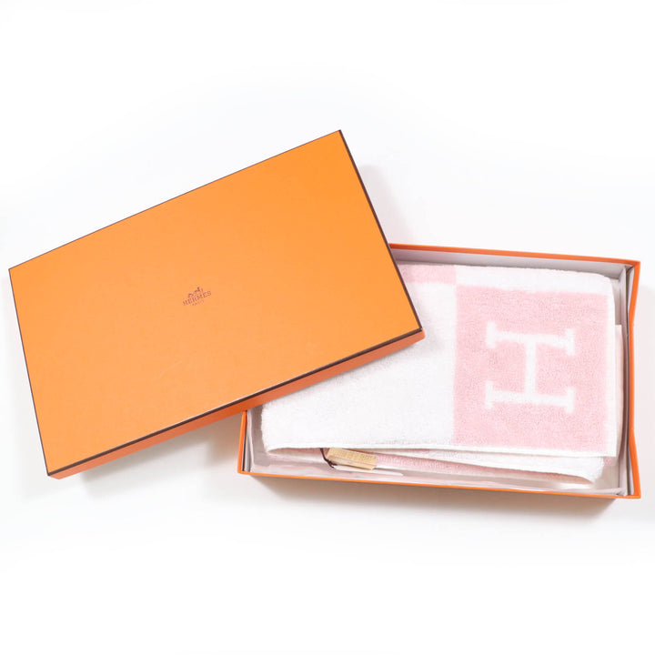 Pristine HERMES towel Avalon Bath Towel Large H logo pink cotton Women