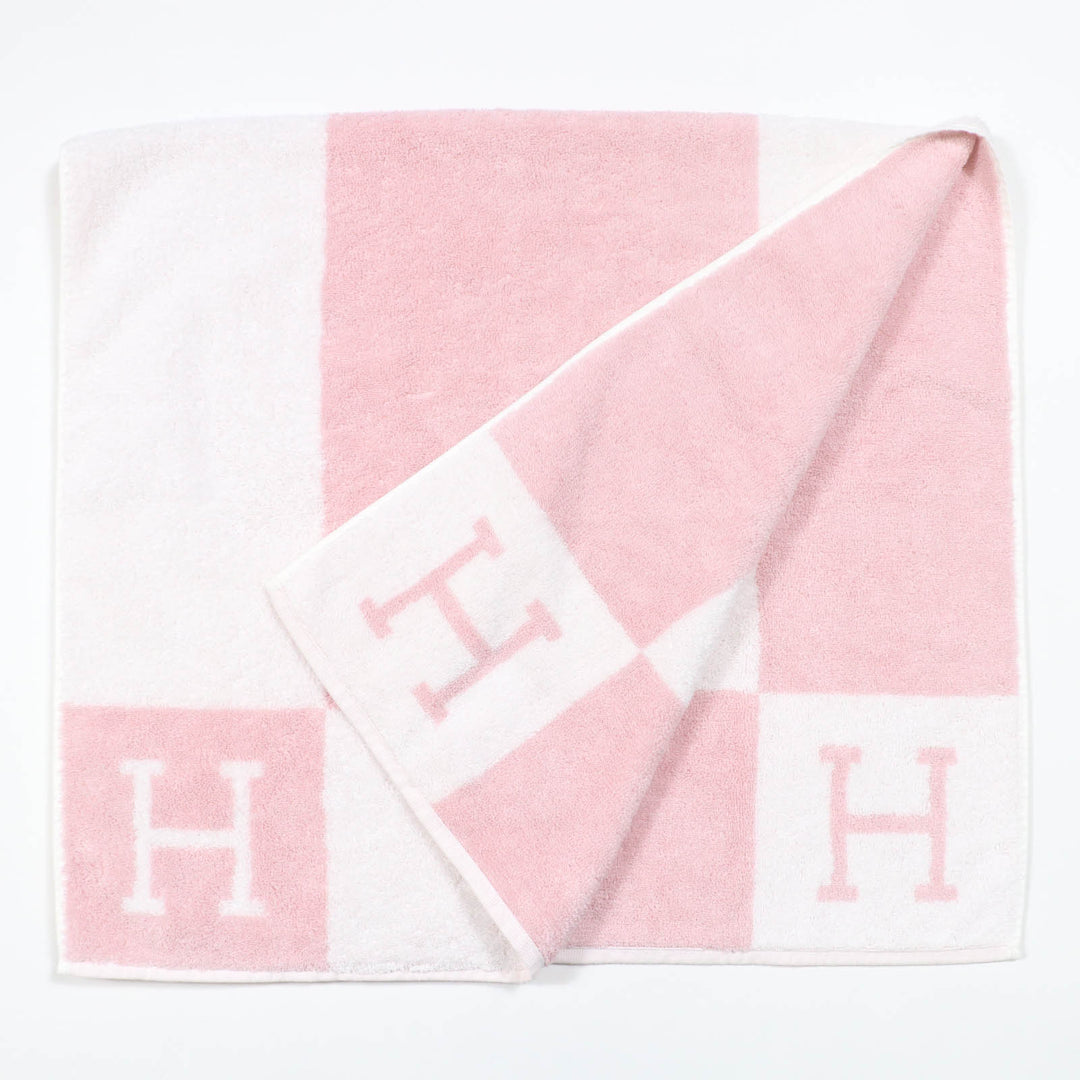 Pristine HERMES towel Avalon Bath Towel Large H logo pink cotton Women