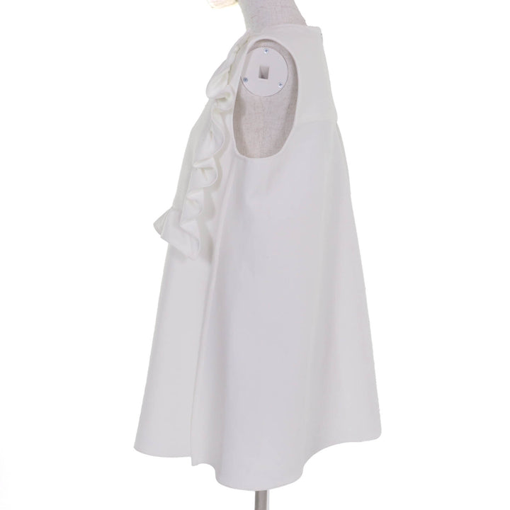 Pristine YOKO CHAN Tunic Sleeveless with fake pearls white polyester Women 38