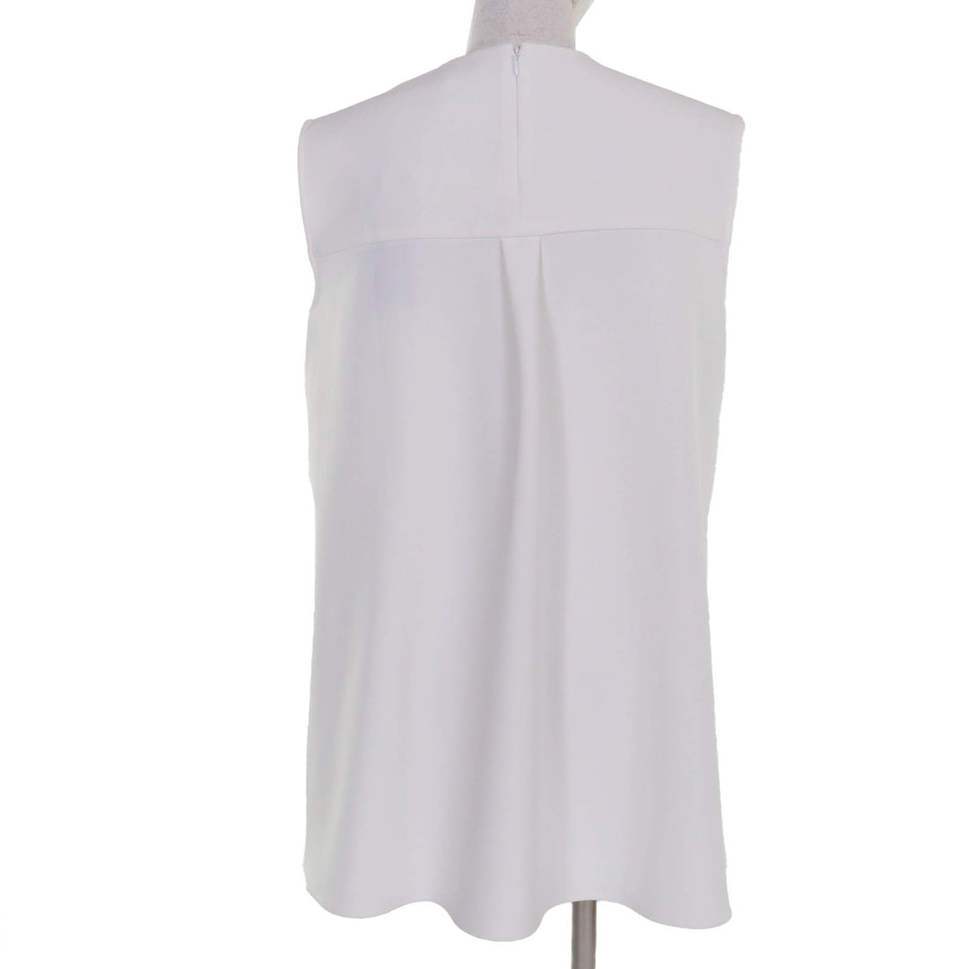 Pristine YOKO CHAN Tunic Sleeveless with fake pearls white polyester Women 38