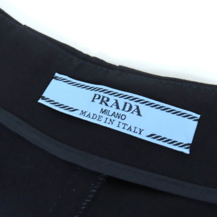 Excellent PRADA Pleated skirt Wool gabardine mini skirt with metal ring and 36