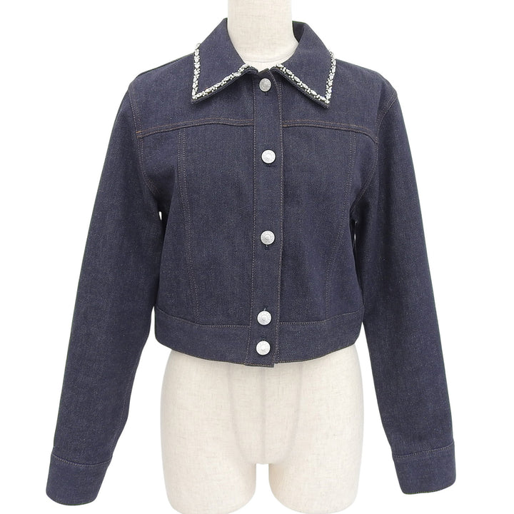 Excellent FOXEY Jacket Winston Jacket Indigo blue cotton Women 38 44222