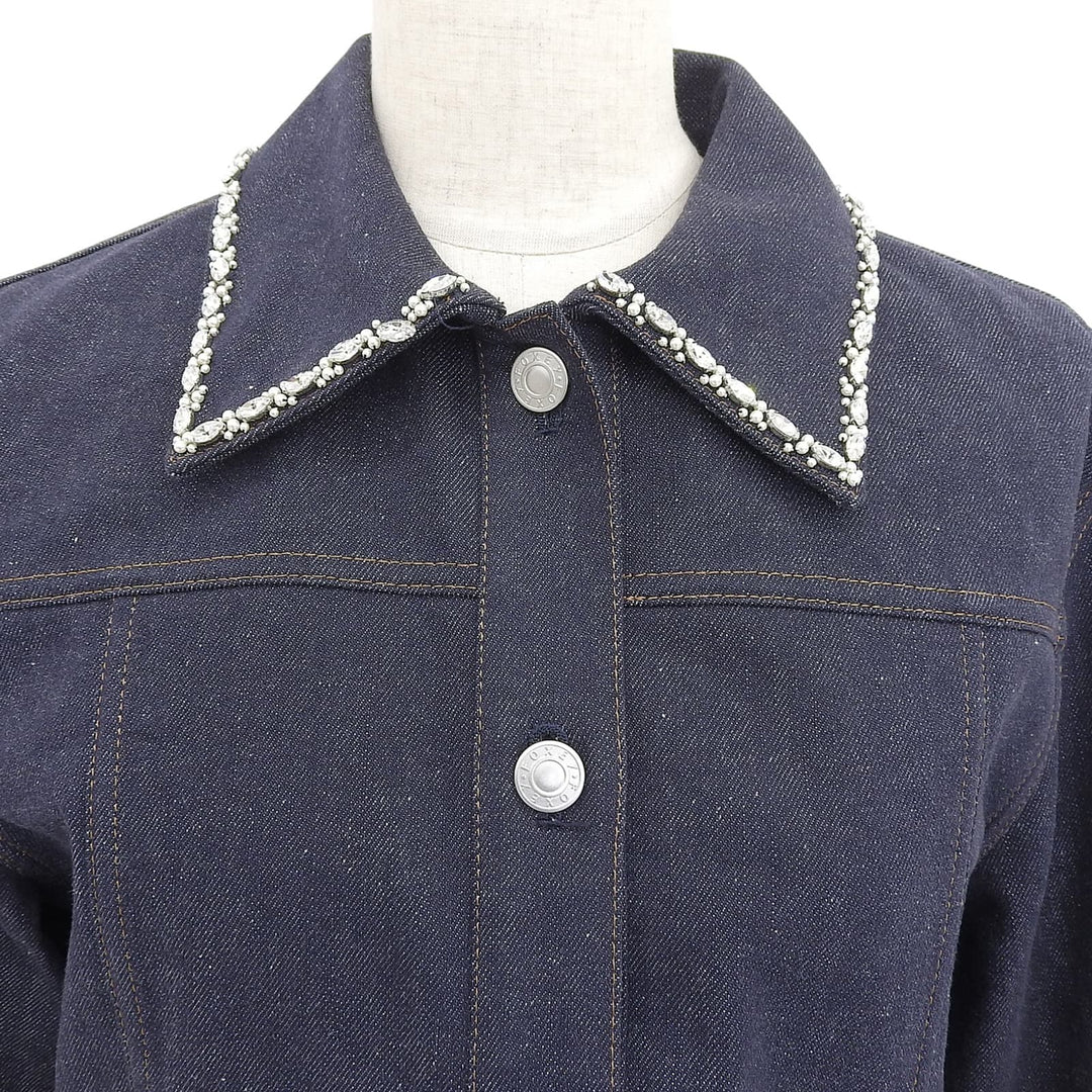 Excellent FOXEY Jacket Winston Jacket Indigo blue cotton Women 38 44222