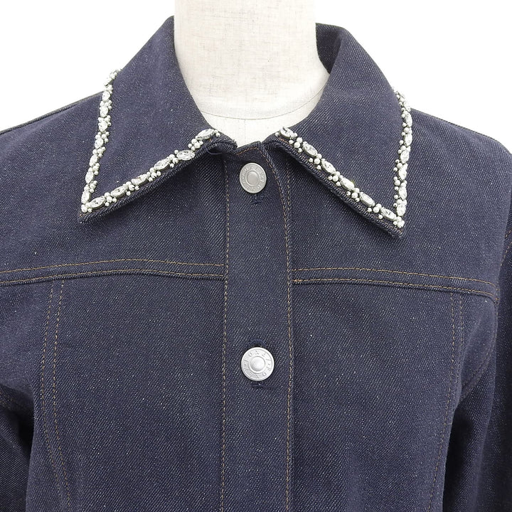 Excellent FOXEY Jacket Winston Jacket Indigo blue cotton Women 38 44222