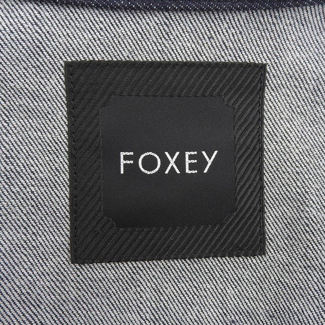 Excellent FOXEY Jacket Winston Jacket Indigo blue cotton Women 38 44222