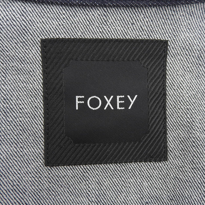 Excellent FOXEY Jacket Winston Jacket Indigo blue cotton Women 38 44222