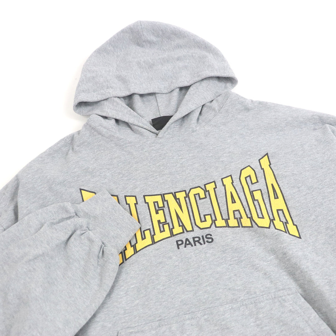 Excellent BALENCIAGA hoodie BOXING LINED HOODIE Crack logo pullover gray