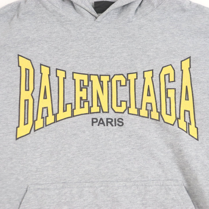 素晴らしい BALENCIAGA パーカー BOXING LINED HOODIE クラックロゴ プルオーバー グレー