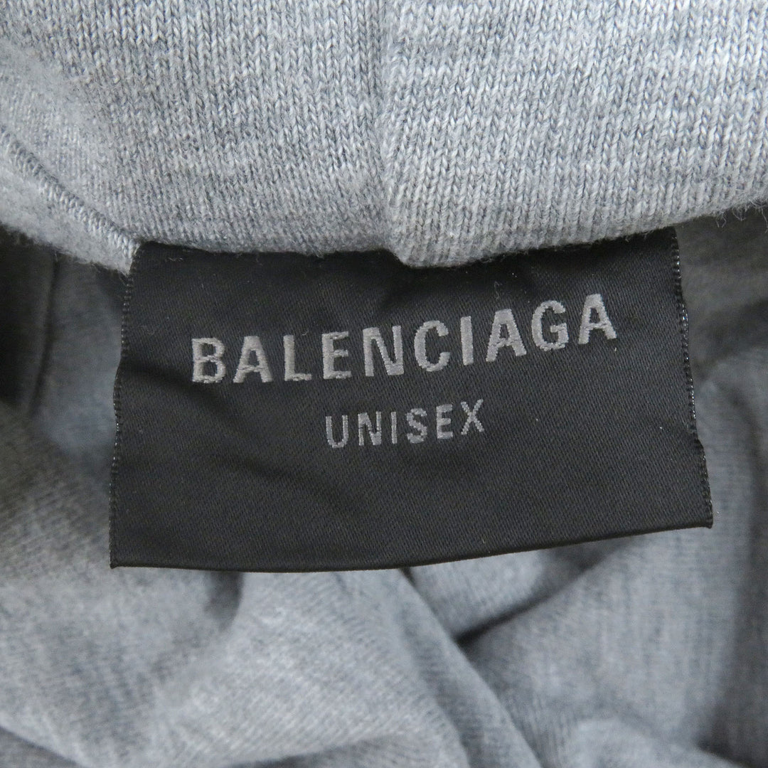 Excellent BALENCIAGA hoodie BOXING LINED HOODIE Crack logo pullover gray