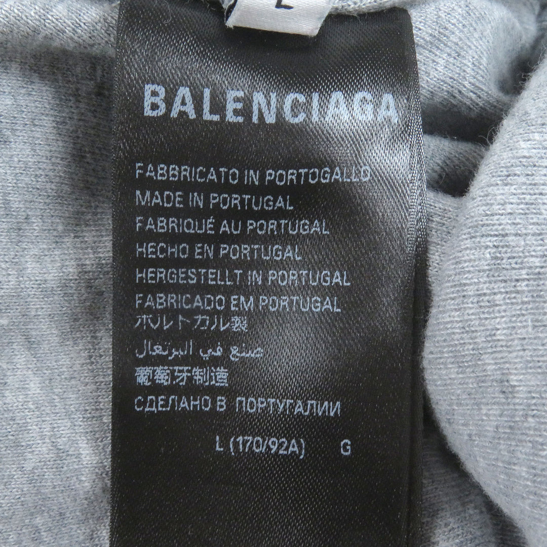 Excellent BALENCIAGA hoodie BOXING LINED HOODIE Crack logo pullover gray