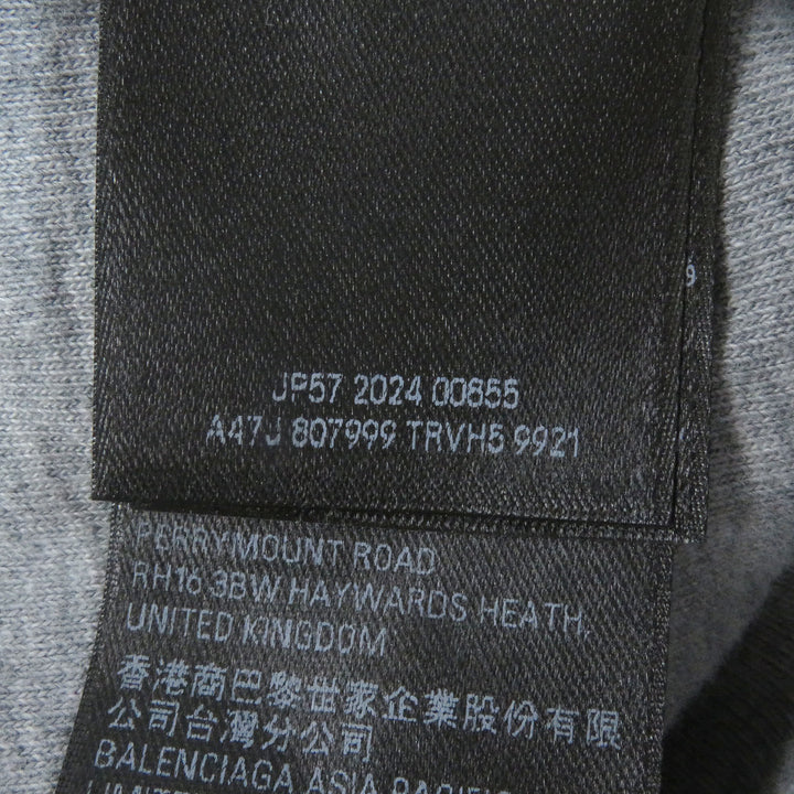 Excellent BALENCIAGA hoodie BOXING LINED HOODIE Crack logo pullover gray