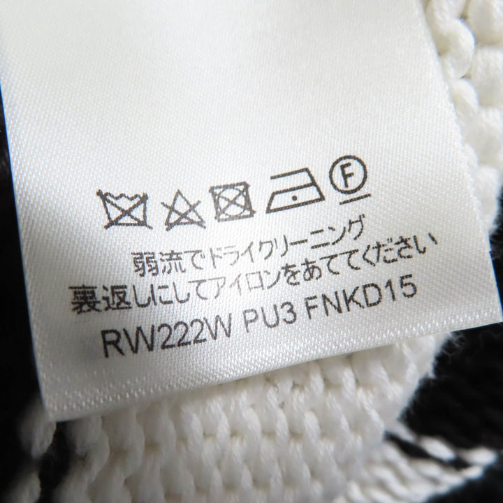 素晴らしい LOUIS VUITTON ワンピース LV ロゴパッチ ストライプニット ブラック ホワイト コットン レディース XS