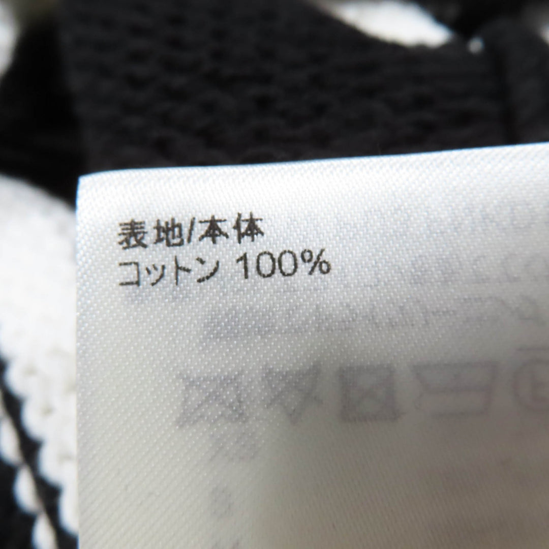 素晴らしい LOUIS VUITTON ワンピース LV ロゴパッチ ストライプニット ブラック ホワイト コットン レディース XS