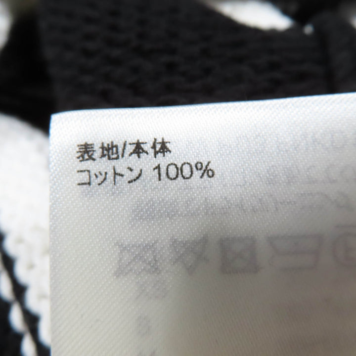 素晴らしい LOUIS VUITTON ワンピース LV ロゴパッチ ストライプニット ブラック ホワイト コットン レディース XS