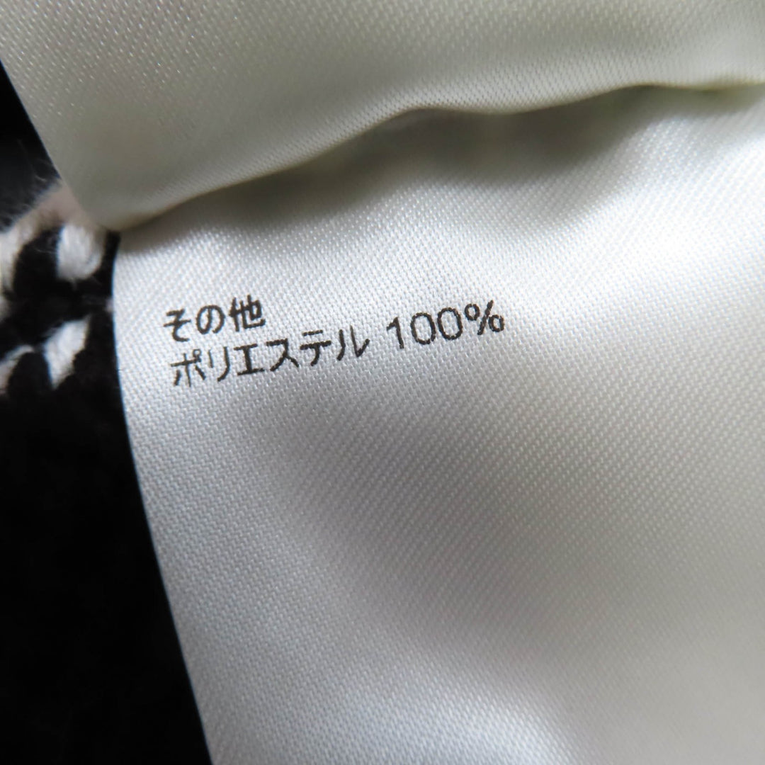 素晴らしい LOUIS VUITTON ワンピース LV ロゴパッチ ストライプニット ブラック ホワイト コットン レディース XS
