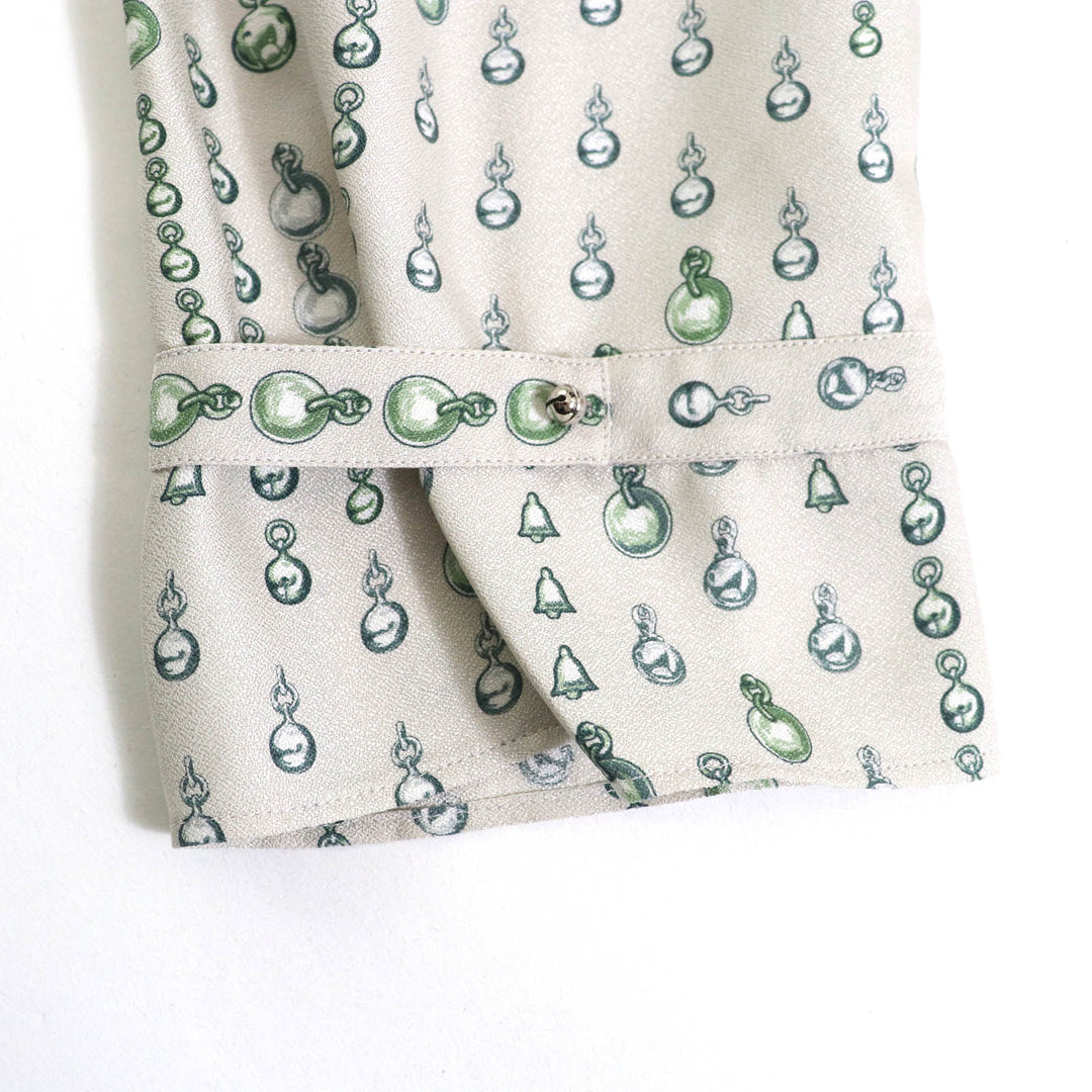 Excellent HERMES tops Gurege silk Women 40 2H0619DN