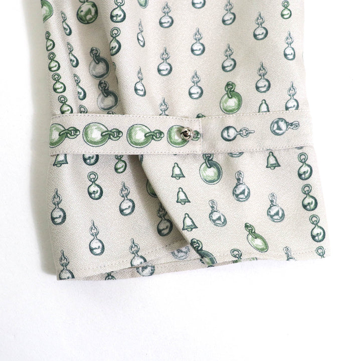 Excellent HERMES tops Gurege silk Women 40 2H0619DN