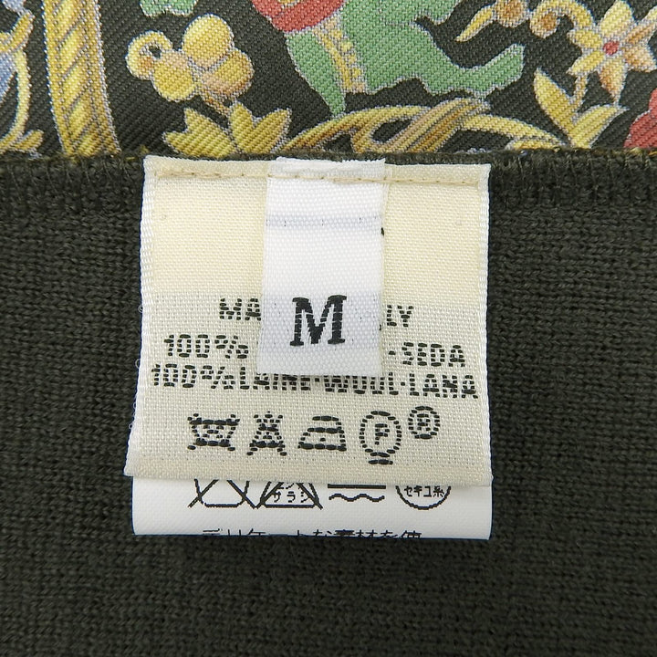 HERMES 長袖ポロシャツ CHASSEEN INDE マルチシルク レディース M