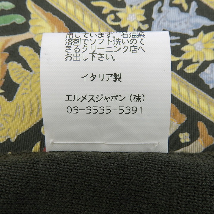 HERMES 長袖ポロシャツ CHASSEEN INDE マルチシルク レディース M
