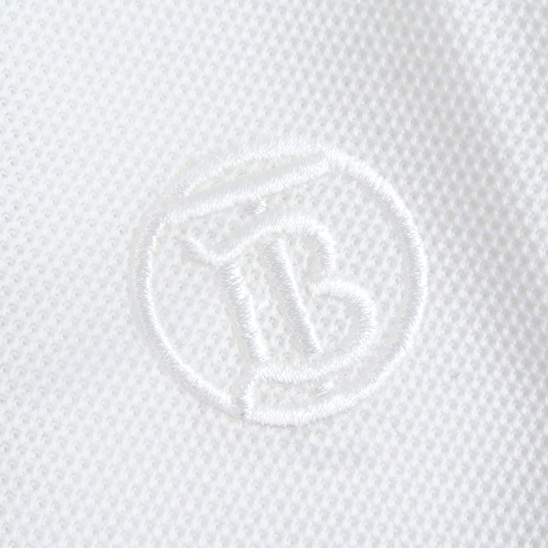 新品BURBERRY 半袖ポロシャツ TBロゴ刺繍 ホワイト コットン メンズ XS 8056225