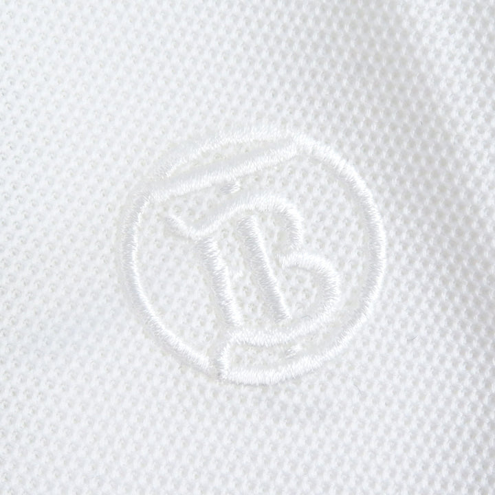 新品BURBERRY 半袖ポロシャツ TBロゴ刺繍 ホワイト コットン メンズ XS 8056225