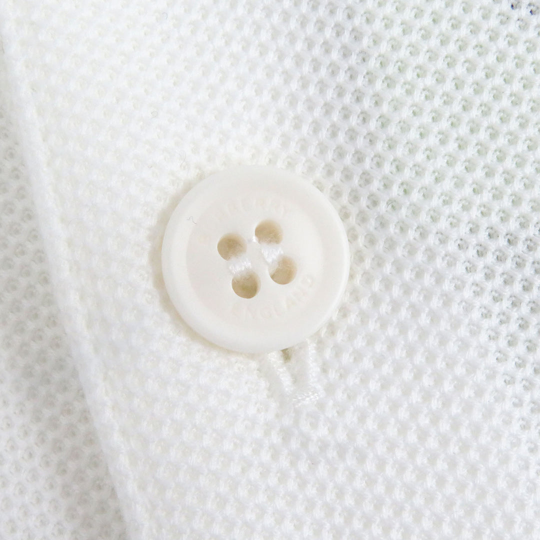 新品BURBERRY 半袖ポロシャツ TBロゴ刺繍 ホワイト コットン メンズ XS 8056225