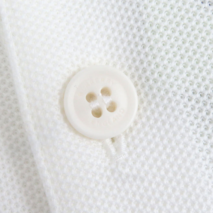新品BURBERRY 半袖ポロシャツ TBロゴ刺繍 ホワイト コットン メンズ XS 8056225