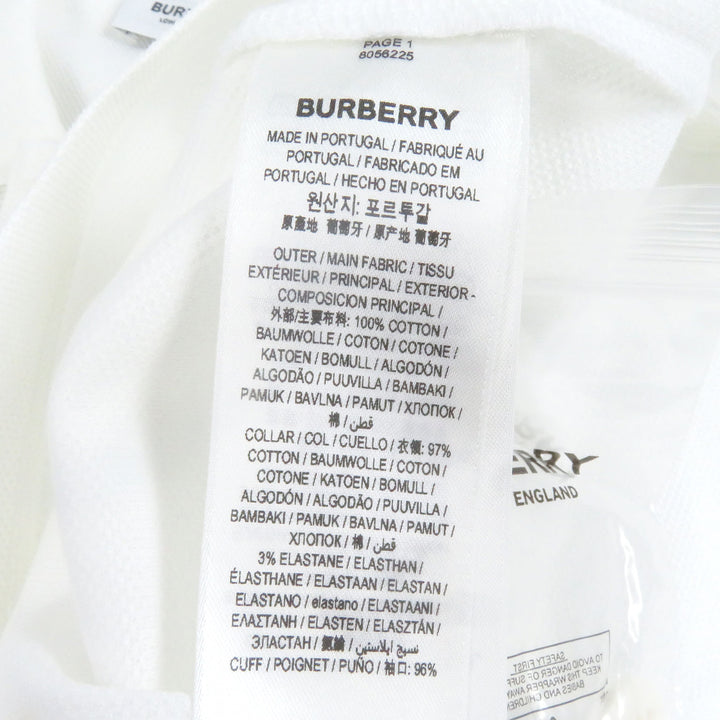 新品BURBERRY 半袖ポロシャツ TBロゴ刺繍 ホワイト コットン メンズ XS 8056225