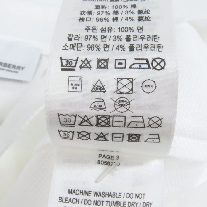 新品BURBERRY 半袖ポロシャツ TBロゴ刺繍 ホワイト コットン メンズ XS 8056225