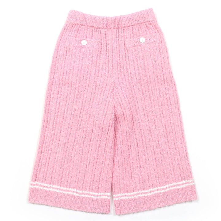 Pristine CHANEL Pants Lion Button Tweed Half pink Rayon Women 36 22P P72283K1414