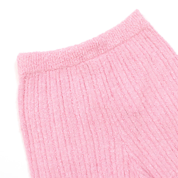 Pristine CHANEL Pants Lion Button Tweed Half pink Rayon Women 36 22P P72283K1414