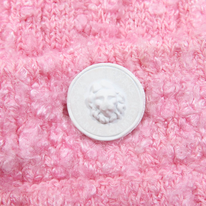 Pristine CHANEL Pants Lion Button Tweed Half pink Rayon Women 36 22P P72283K1414