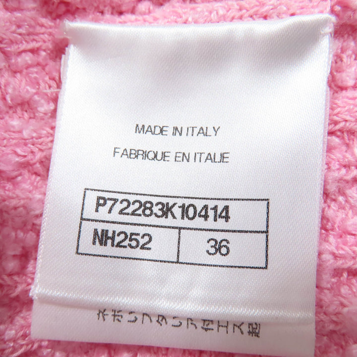 Pristine CHANEL Pants Lion Button Tweed Half pink Rayon Women 36 22P P72283K1414