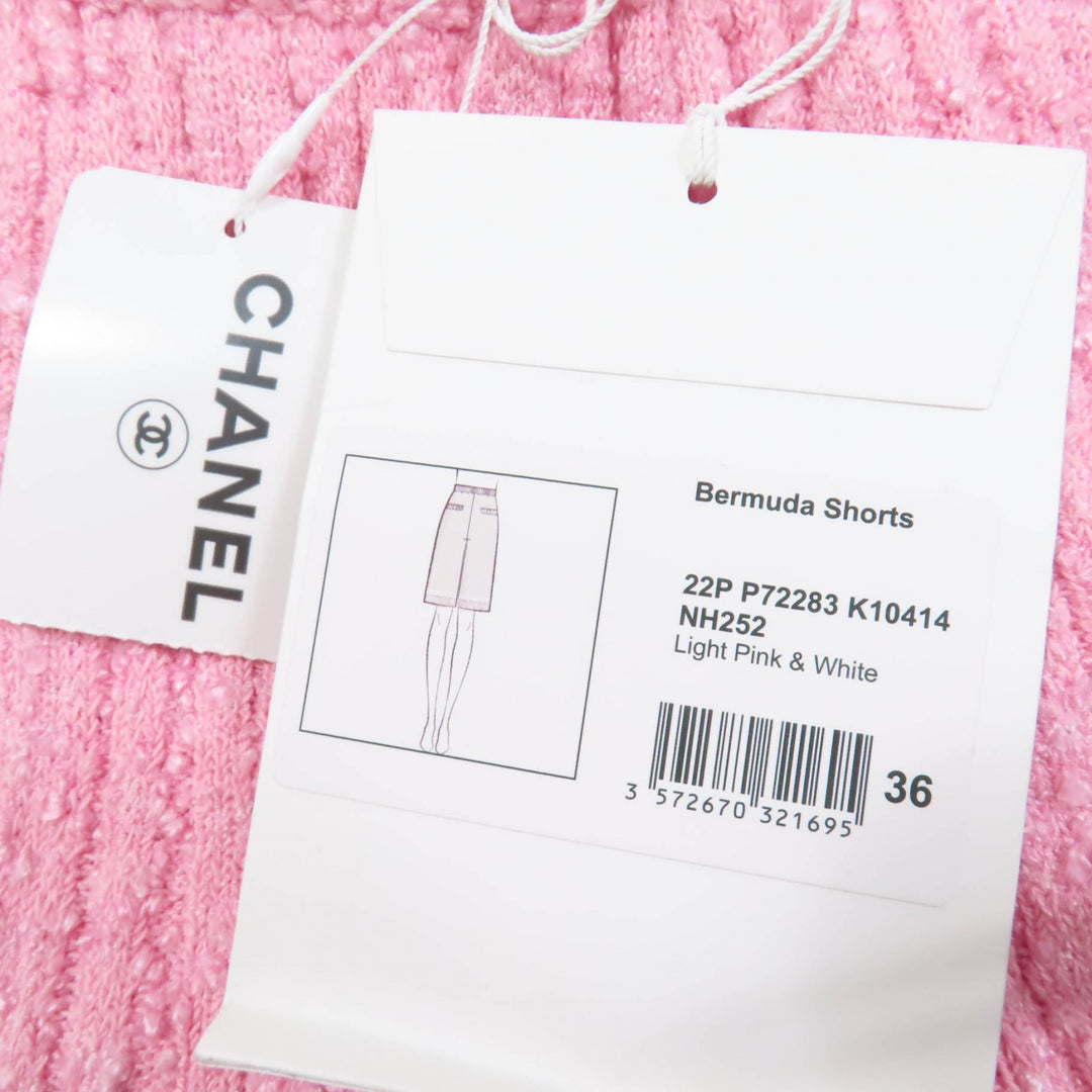 Pristine CHANEL Pants Lion Button Tweed Half pink Rayon Women 36 22P P72283K1414