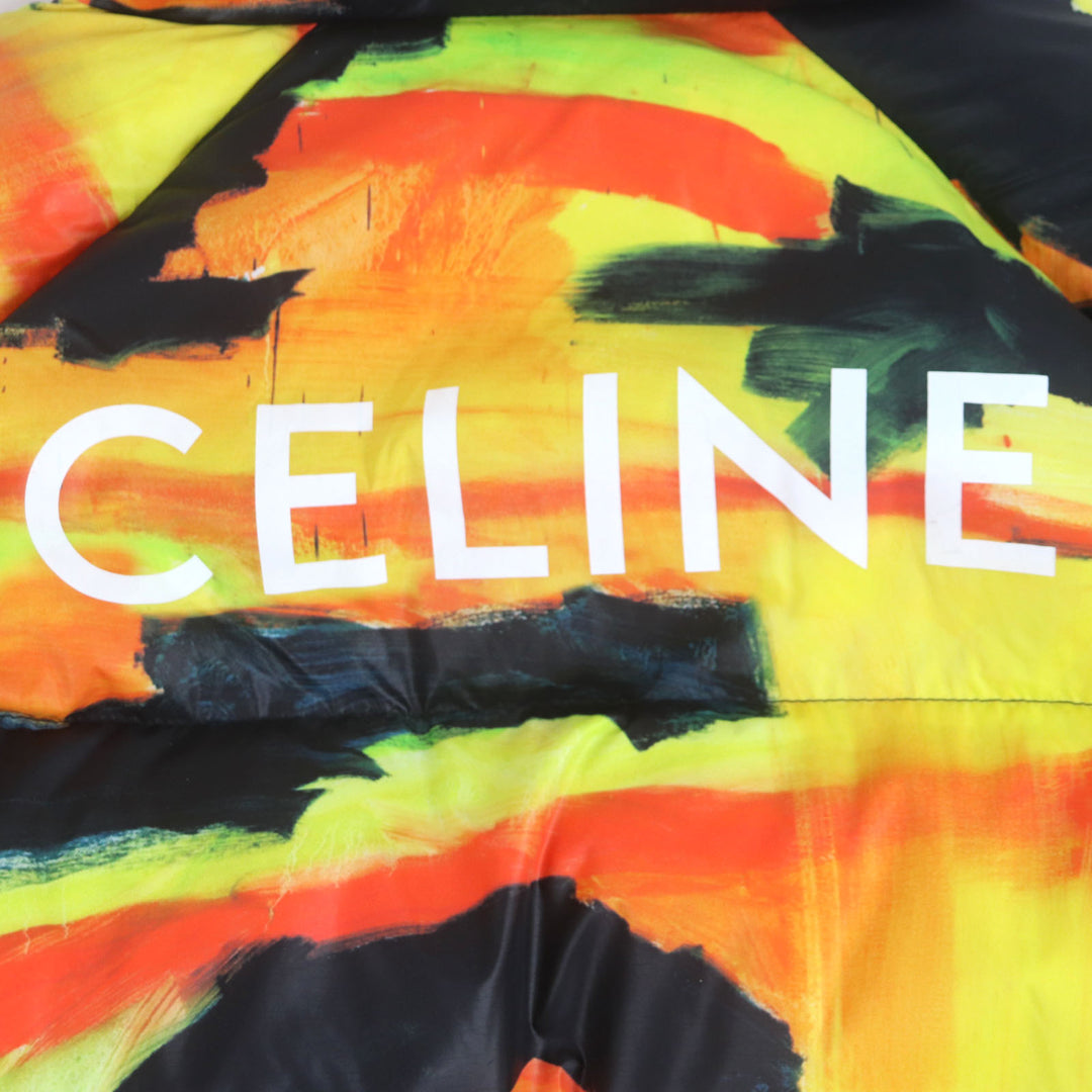 非常に良い CELINE ジャケット オレンジ ブラック ナイロン メンズ 52 2W430487O