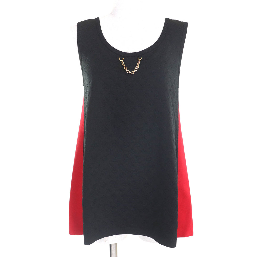 Excellent LOUIS VUITTON Tank top Black red silk Women M