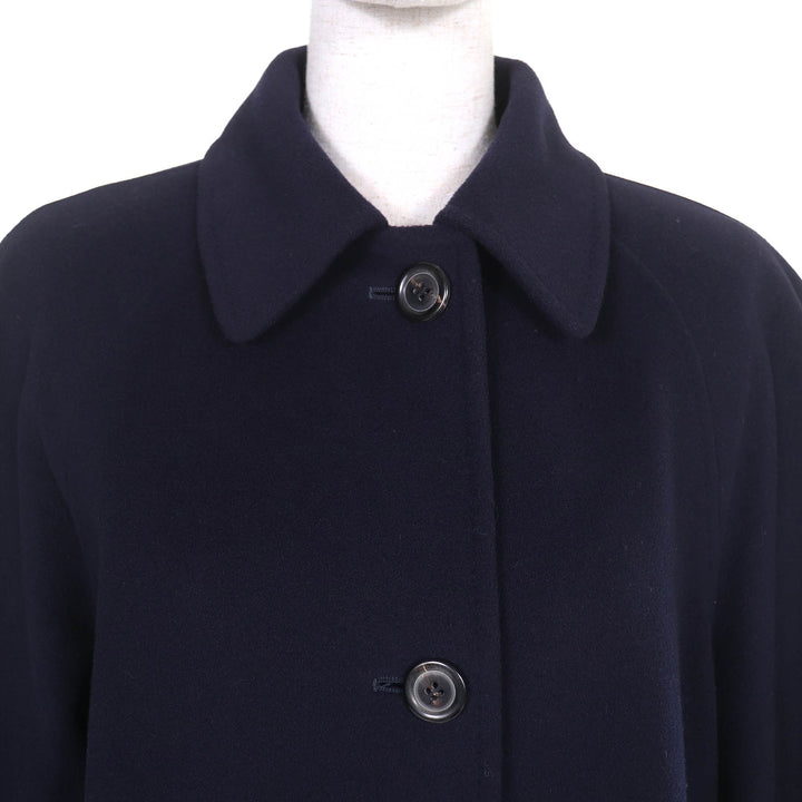 Great Herno coat Lining Scarf Pattern Single Long Navy wool Women 40