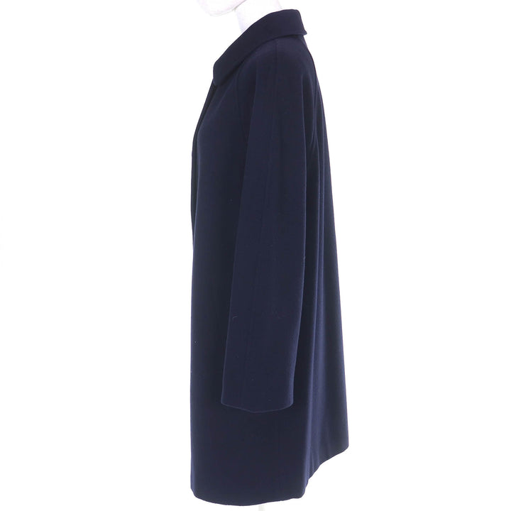 Great Herno coat Lining Scarf Pattern Single Long Navy wool Women 40